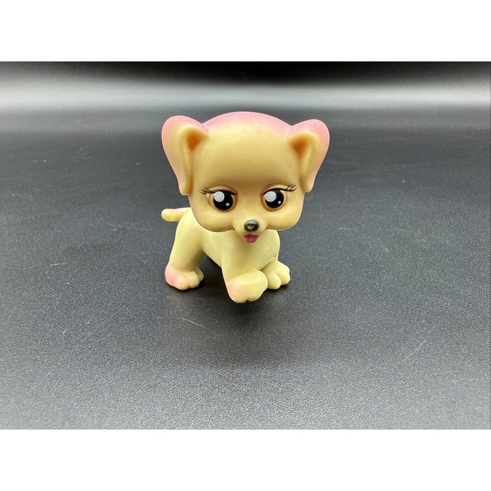 Vintage Beige Pink Dog Toy Figure Figurine 2” My pet pals